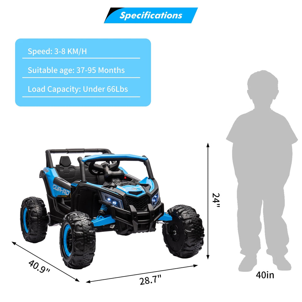 Kids UTV With Remote Control, 24V Ride On Car, Battery Powered Electric Vehicles, Spring Suspension, 200W Motor, Metal Frame AXSSIBLZ