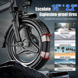 Folding Electric Bike for Adult,48V 15AH Removable Battery, 20MPH 35Miles Commuting Ebike,500W Lightweight 14'' Electric Bicycle AXSSIBLZ