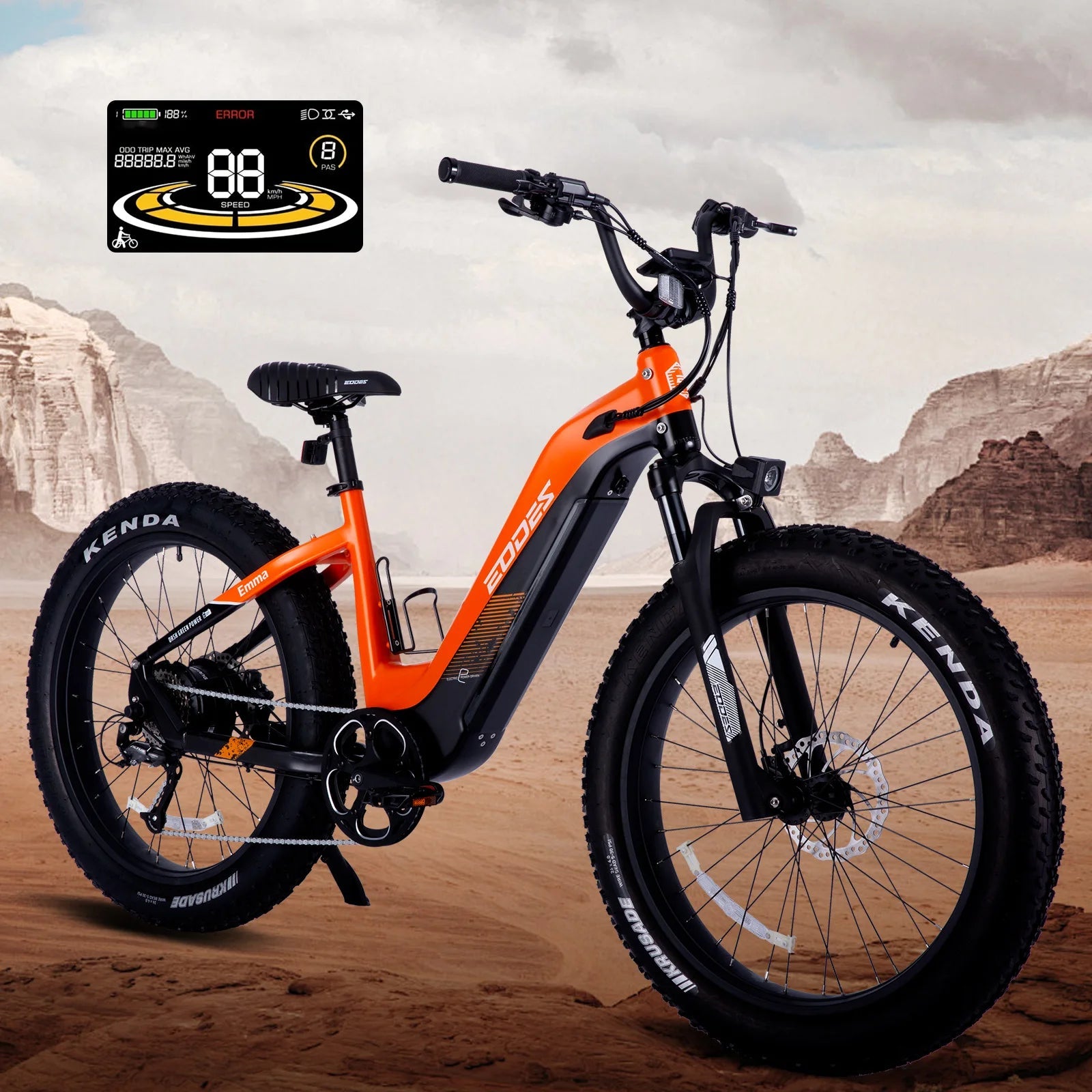 750W off-road electric bicycle 52V 17Ah 26 inch 4.0 fat tire with USB port and Bluetooth APP LCD screen 9-speed AXSSIBLZ