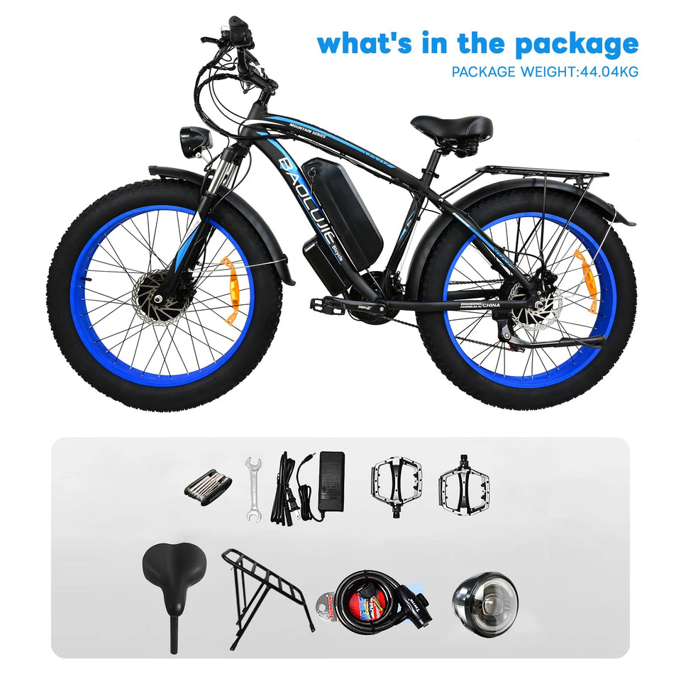 Baolujie 2000W Electric Bike with 20AhRemovable Battery 26"×4"Fat Tire Ebike for Adults 35MPH 80MilesElectric Bicycles AXSSIBLZ