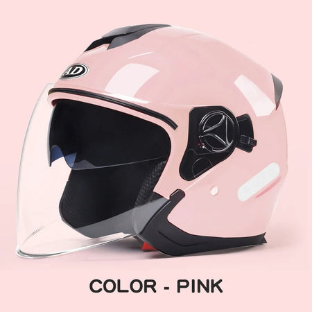 Motorcycle helmet half face double lens four seasons men's and women's motorcycle half 3/4 open face helmet  AXSSIBLZ