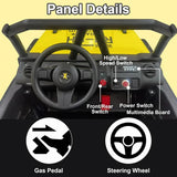 24V 5AH 2 Seater Power Wheels 4WD Kids' Electric Vehicles UTV Ride On Car Spring Absorbers, Wireless Bluetooth (Bright Yellow) AXSSIBLZ