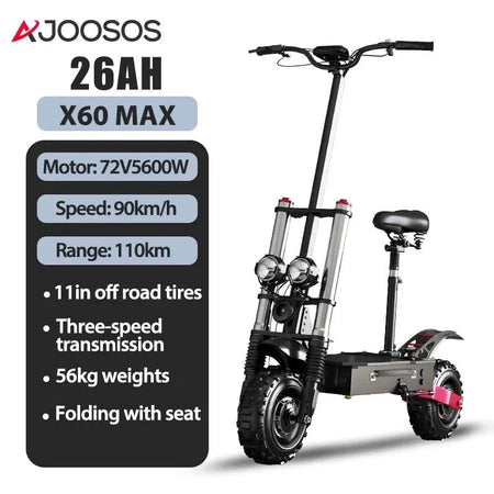1200W-5600W 48-72V Electric Scooter up to 90KM/H Max Speed Adults Electric Scooters up to 110KM Long Range 10/11'' Tires AXSSIBLZ