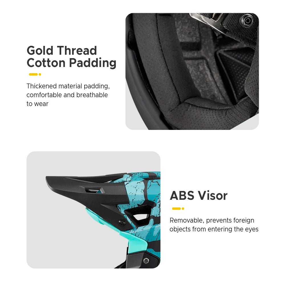 Full Face Mountain Bike Helmet Adult Racing Downhill MTB Helmet for Mountain Bike AXSSIBLZ