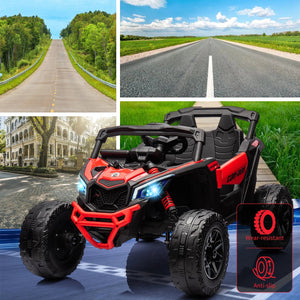 Kids UTV, Electric Ride on UTV Car, Licensed Can-Am Electric Off-Road Car, Ride On Truck Car w/Remote Control, Large Seat AXSSIBLZ