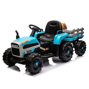 Ride on Tractor2.0 with Trailer,24V Battery Powered Electric Tractor Toy, 200w*2motor 1.86-4.97MPH/Remote Control AXSSIBLZ