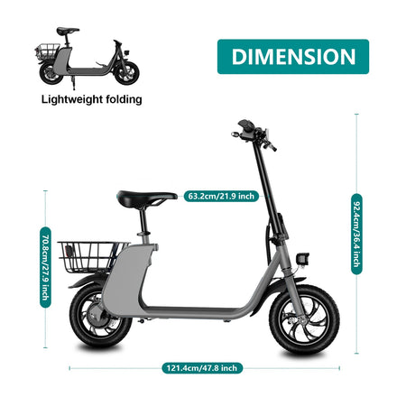500W carbon steel electric front and rear dual disc brake bicycle for urban commuting with basket, adult electric bicycle AXSSIBLZ