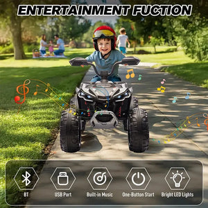 24V Kids Electric Vehicle 4-Wheeler Kids Ride On Toy Car XXXL Size ATV Electric Car for Toddler Children Gift,Spring Supspension AXSSIBLZ