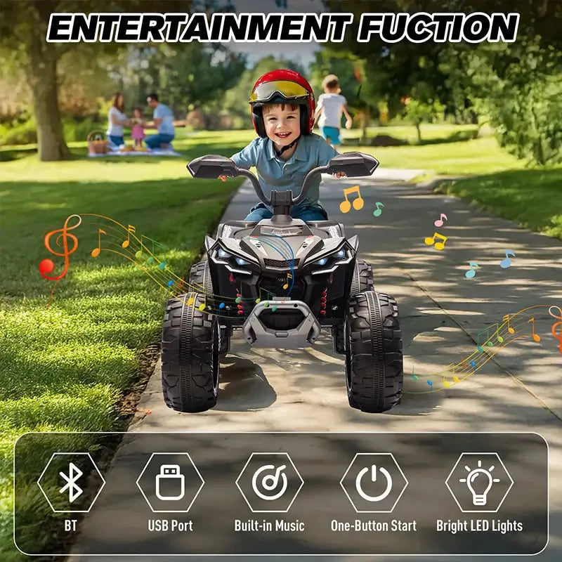 24V Kids Electric Vehicle 4-Wheeler Kids Ride On Toy Car XXXL Size ATV Electric Car for Toddler Children Gift,Spring Supspension AXSSIBLZ