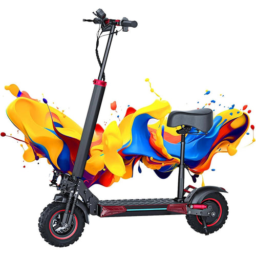 1200W Off-road Electric Scooter with Seat, 48V 21Ah Battery, Max speed 30Mph, Range 35Miles, Foldable Commuter E-scooter AXSSIBLZ