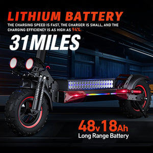 E-Scooter J11MAX Foldable Waterproof Adult Electric Scooter 11 "off-road tires 48V 1200W 18Ah Configuration Smart AXSSIBLZ