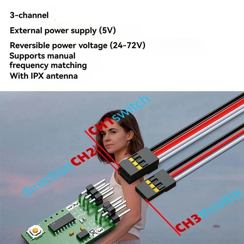 W6 2.4G Waterproof Remote Control Electric Skateboard Surfboard 3-Channel Screen Remote Control Wireless Charging AXSSIBLZ