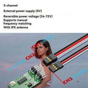 W6 2.4G Waterproof Remote Control Electric Skateboard Surfboard 3-Channel Screen Remote Control Wireless Charging AXSSIBLZ
