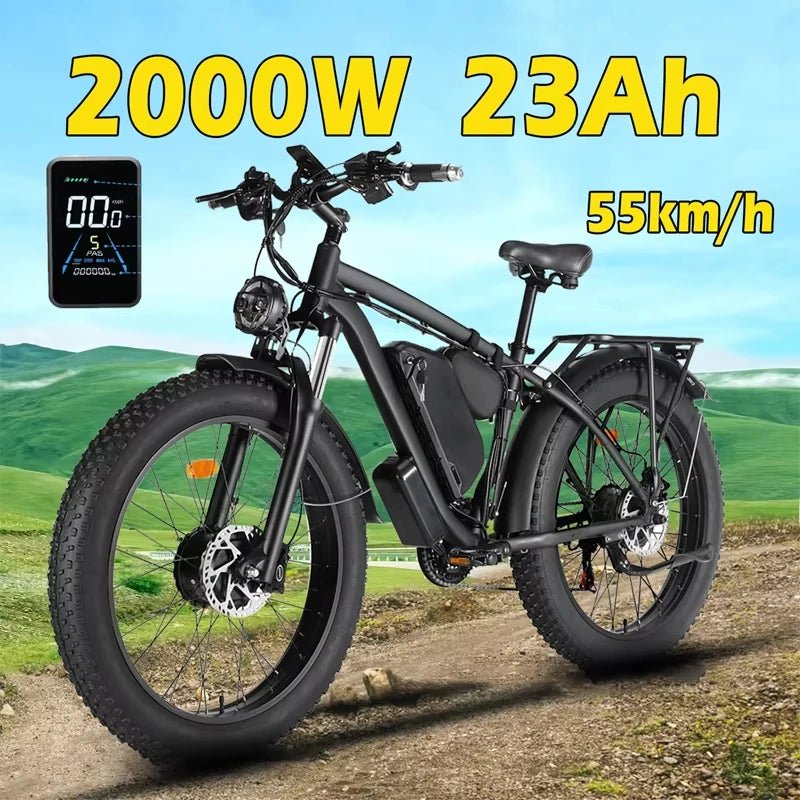 B1 Dual Motor 48v 22.4ah Battery 26 Inch ThunderDrive 2000W All-Terrain Hydraulic Brake Electric Bike AXSSIBLZ