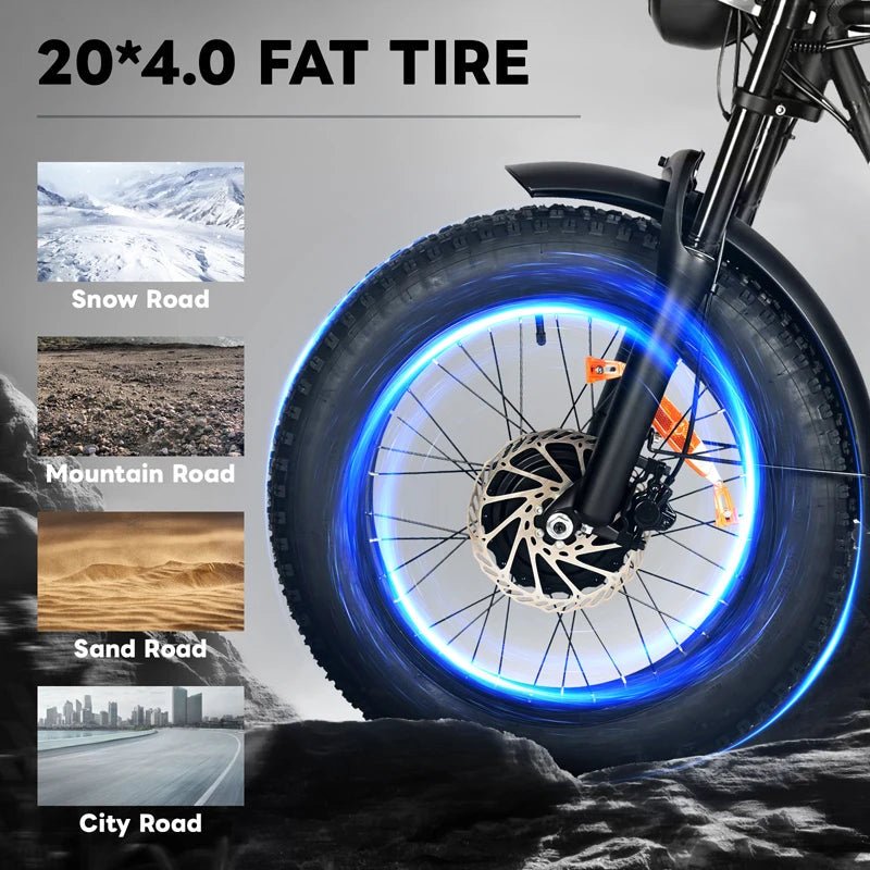 Baolujie 2000W Electric Bike with 20AhRemovable Battery 26"×4"Fat Tire Ebike for Adults 35MPH 80MilesElectric Bicycles AXSSIBLZ
