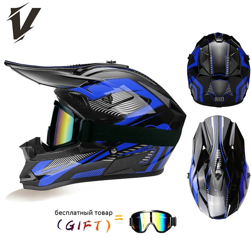 VGV 166 Rally helmets extremely breathable adaptable independent goggles anti-stifling no pressure on the head DOT/ECE certified AXSSIBLZ