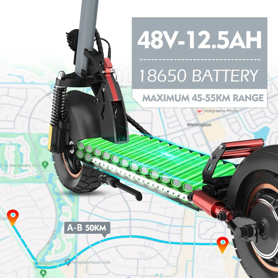 2025 NEW Electric Scooter A6 PEAK800W 48V 12,5 AH Max Speed 45 KM/H Max Mileage 40KM 10Inch Tire Foldable Escooter Load 120KG AXSSIBLZ
