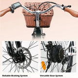 women's Ebike Electric Bicycle 26" 250W mid motor City Ebike Pedelec with Bicycle Basket Cup HolderSports Entertainment Cycling AXSSIBLZ