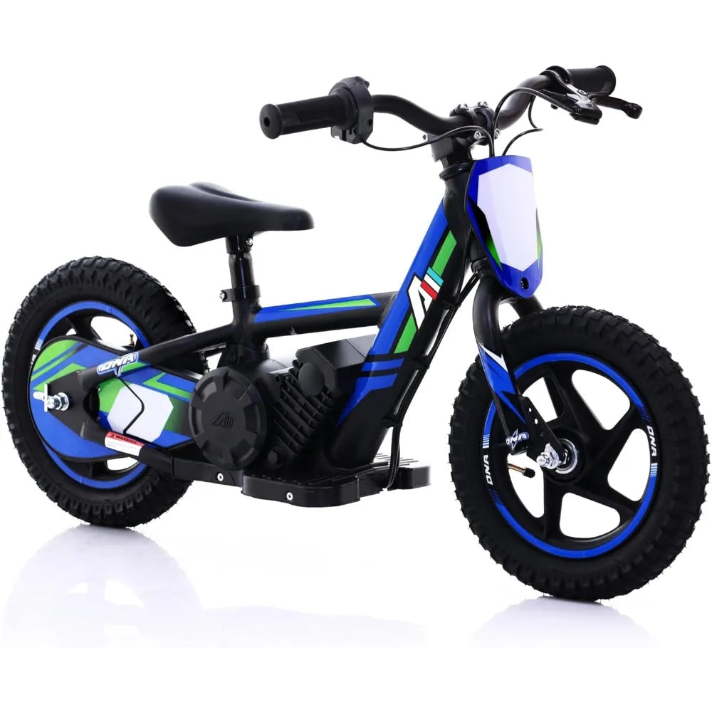 Adventure Mini 170/340W Electric Motorcycle – Kid's Off-Road Balance Bike, 10/12MPH, Perfect for Ages 3-12 AXSSIBLZ