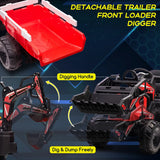 3 in 1 Ride on Tractor, Excavator & Bulldozer, 24V Electric Vehicle w/Trailer Remote Control Kids Ride on Car Toy AXSSIBLZ