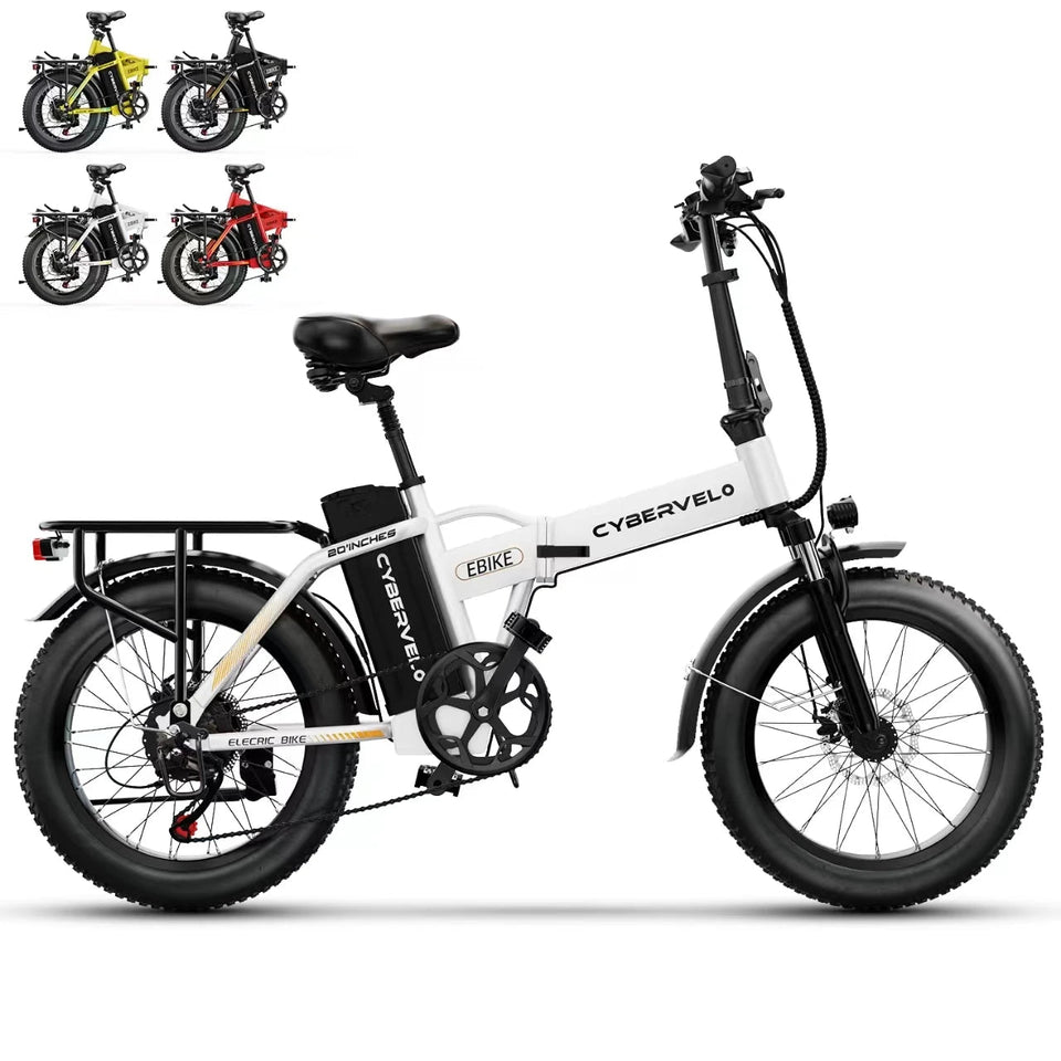 1000W Folding Electric Bike, 48V 20AH Large Removable Battery E Bike, 30+MPH, 80 Miles Max Range, 20" Fat Tire Electric Bike for AXSSIBLZ