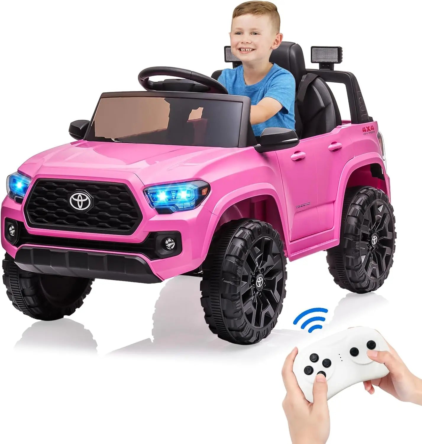 12V Kids Ride on Truck Electric Vehicle Toy with Remote Control, Spring Suspension Safety Belt, Soft Start, LED Light, 3 Speeds AXSSIBLZ