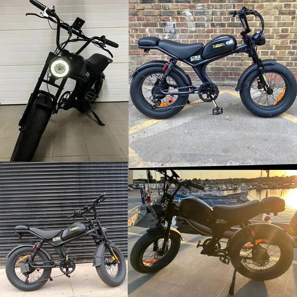 Electric Bike for Adults Dual Motor 2000W 48V 23AH Motorcycle 20inch Fat Tire Dirt Bike All-Terrain Bicycle for Mountains AXSSIBLZ