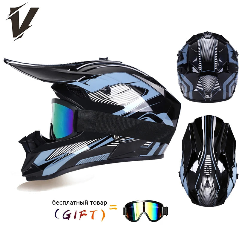VGV 166 Rally helmets extremely breathable adaptable independent goggles anti-stifling no pressure on the head DOT/ECE certified AXSSIBLZ
