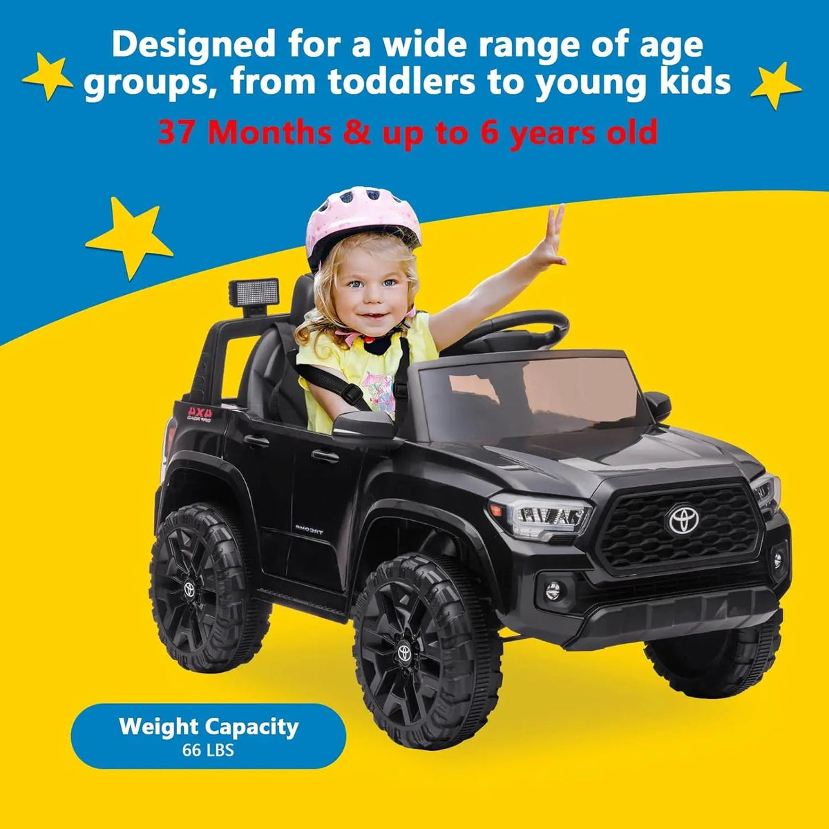12V Kids Ride on Truck Electric Vehicle Toy with Remote Control, Spring Suspension Safety Belt, Soft Start, LED Light, 3 Speeds AXSSIBLZ