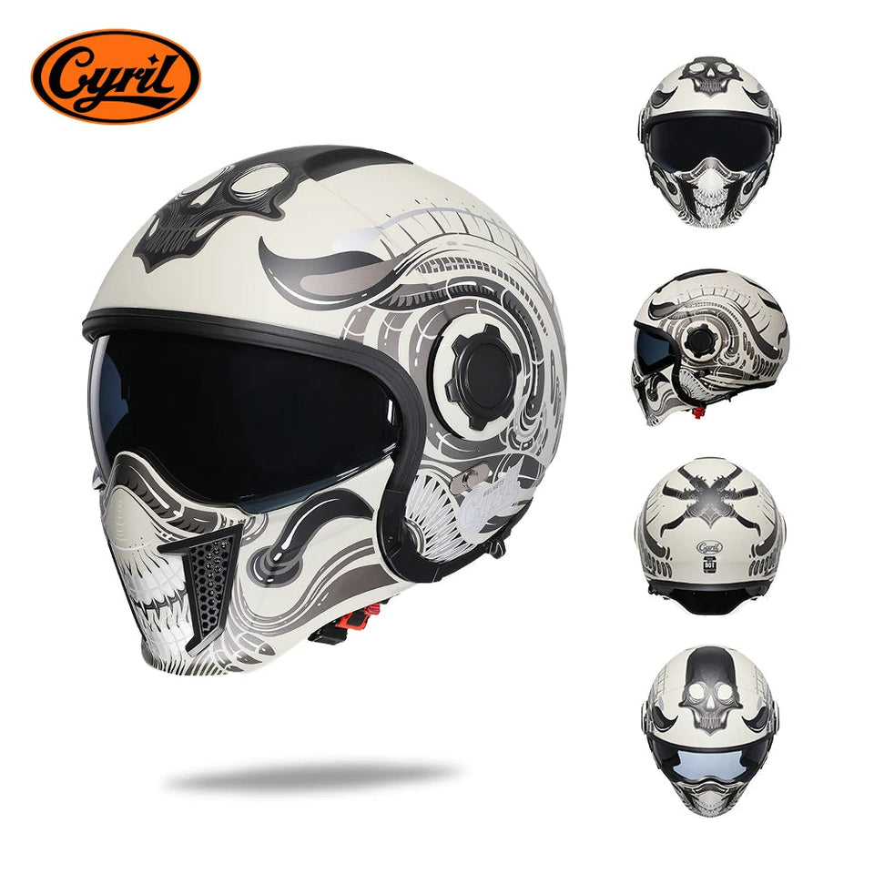 Motorcycle Helmet Full Face Open Face Helmet Modular Helmets Double Lens Quick Release Buckle Men Women CYRIL OP12A Cascos Moto AXSSIBLZ