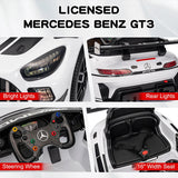 12V Licensed Mercedes-Benz GT3 Kids Ride on Car, Electric Vehicles for Kids Gifts,Ride on Toys with Remote Control, Music AXSSIBLZ
