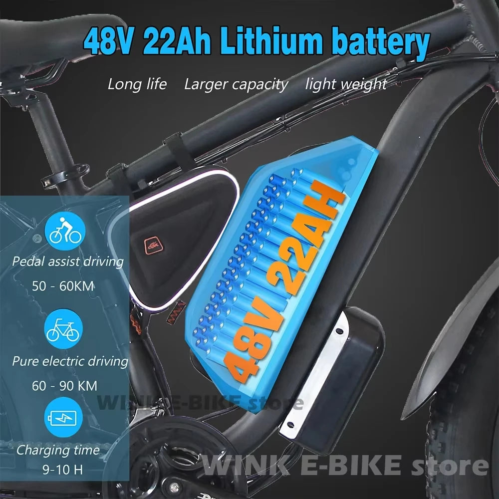 B1 Dual Motor 48v 22.4ah Battery 26 Inch ThunderDrive 2000W All-Terrain Hydraulic Brake Electric Bike AXSSIBLZ