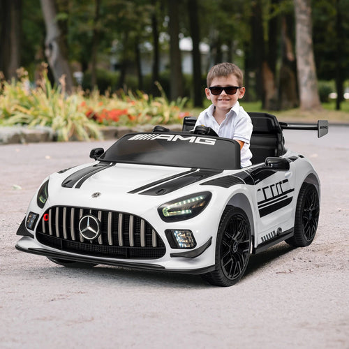 12V Licensed Mercedes-Benz GT3 Kids Ride on Car, Electric Vehicles for Kids Gifts,Ride on Toys with Remote Control, Music AXSSIBLZ