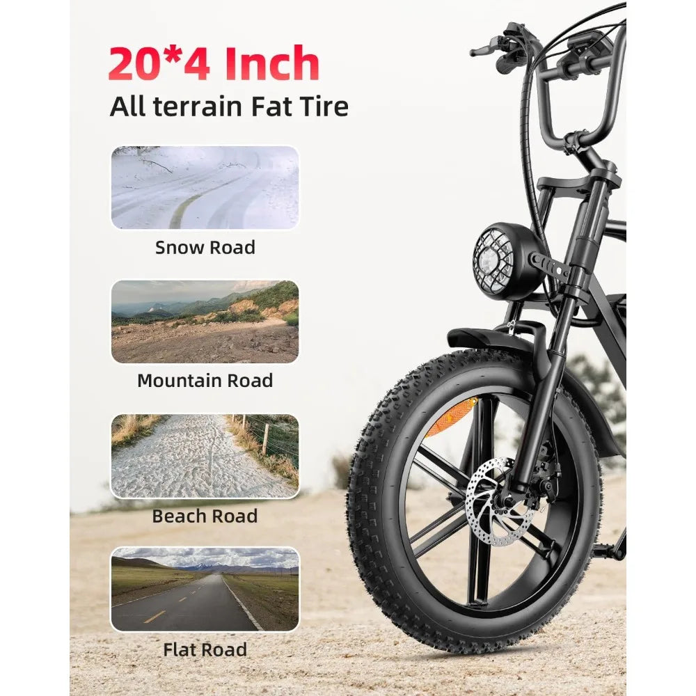 1500W Ebike, 48V 20Ah(960WH) Removable Battery, 72Miles & 32MPH,20