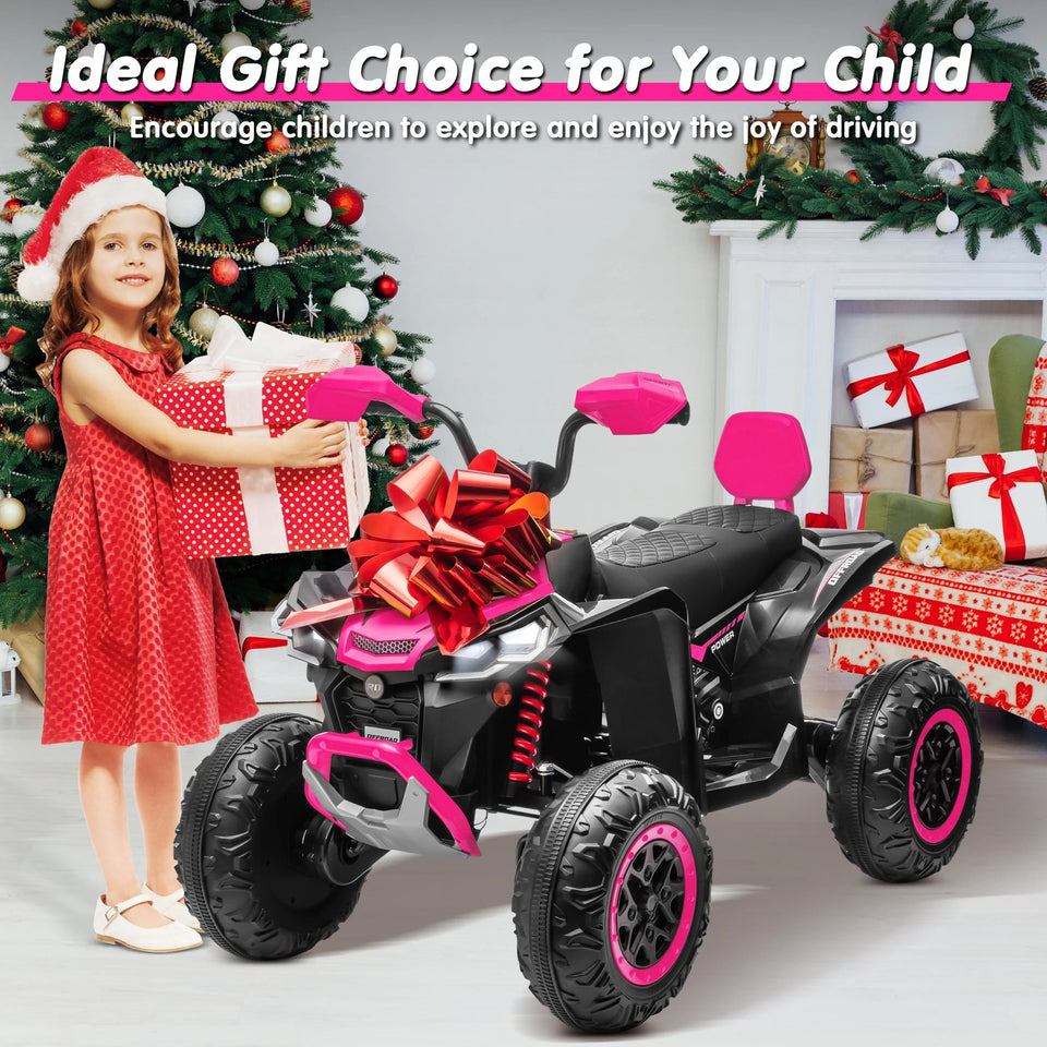 Kids ATV 4 Wheeler, JOYRACER Upgraded 2 Seater 24V Ride On Toy for Big Kid w/800W Powerful Motor, Battery Powered AXSSIBLZ