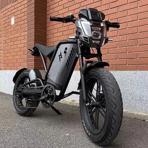 Retro Beach Two Wheel Electric Bike Wide Fat Tire Power Assist Pedal Electric Bike with 48V Downtube Battery AXSSIBLZ