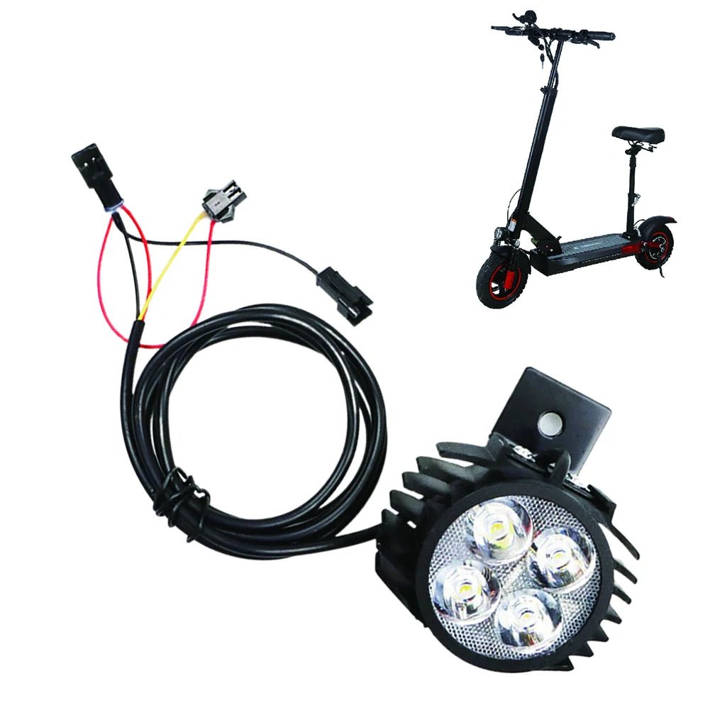 2 In 1 Horn Headlight Electric Scooter Big Front Light For KUGOO M4 PRO 12-80V Motorcycle Big Front Light Lamp With Horn AXSSIBLZ