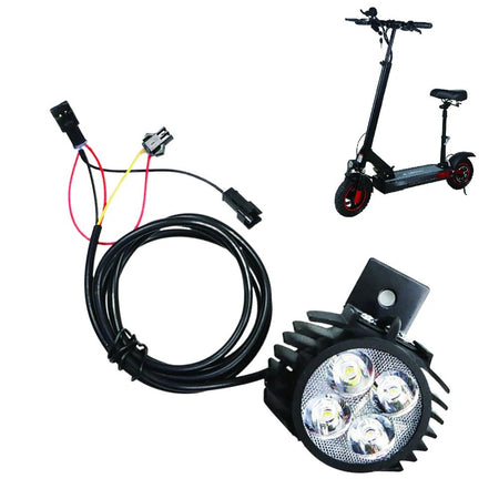 2 In 1 Horn Headlight Electric Scooter Big Front Light For KUGOO M4 PRO 12-80V Motorcycle Big Front Light Lamp With Horn AXSSIBLZ