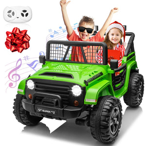 24V Ride on Truck Car w/Remote, XL 2 Seater Outdoor Toys 4WD/2WD Switchable, 4x200W Motor Power Four Wheels, Electric Car for Bi AXSSIBLZ