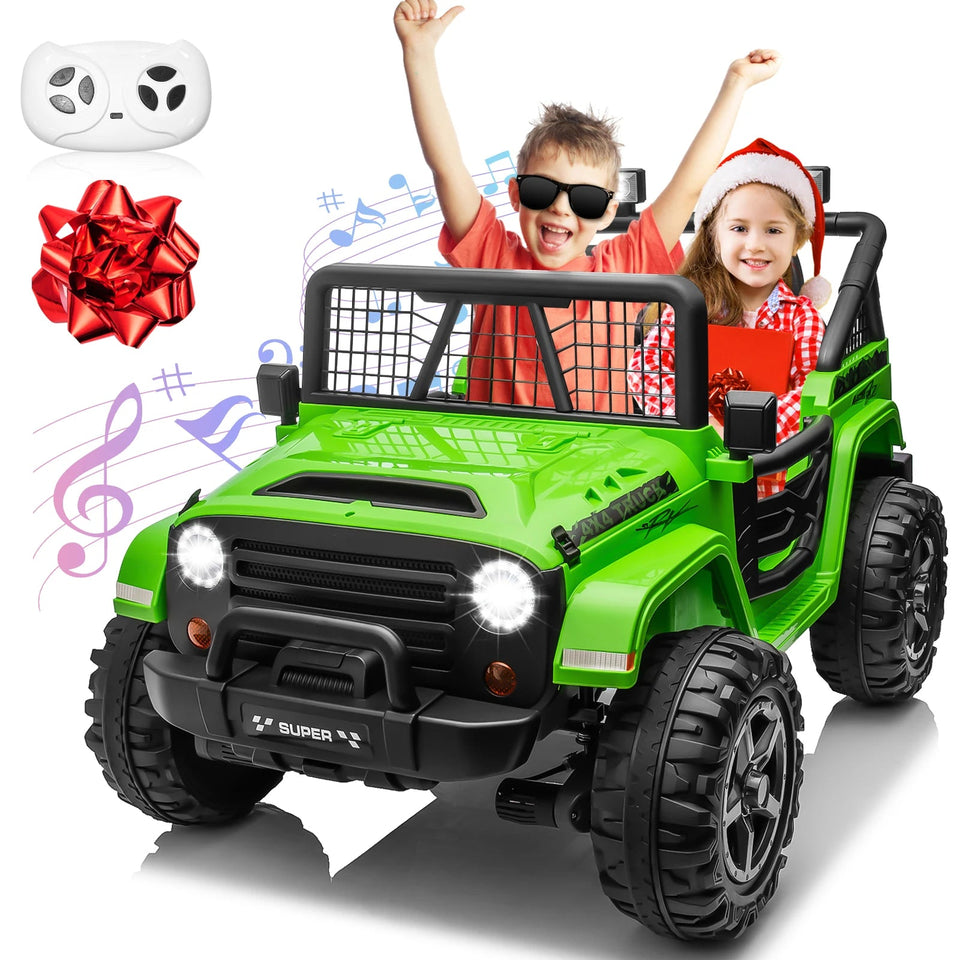 24V Ride on Truck Car w/Remote, XL 2 Seater Outdoor Toys 4WD/2WD Switchable, 4x200W Motor Power Four Wheels, Electric Car for Bi AXSSIBLZ