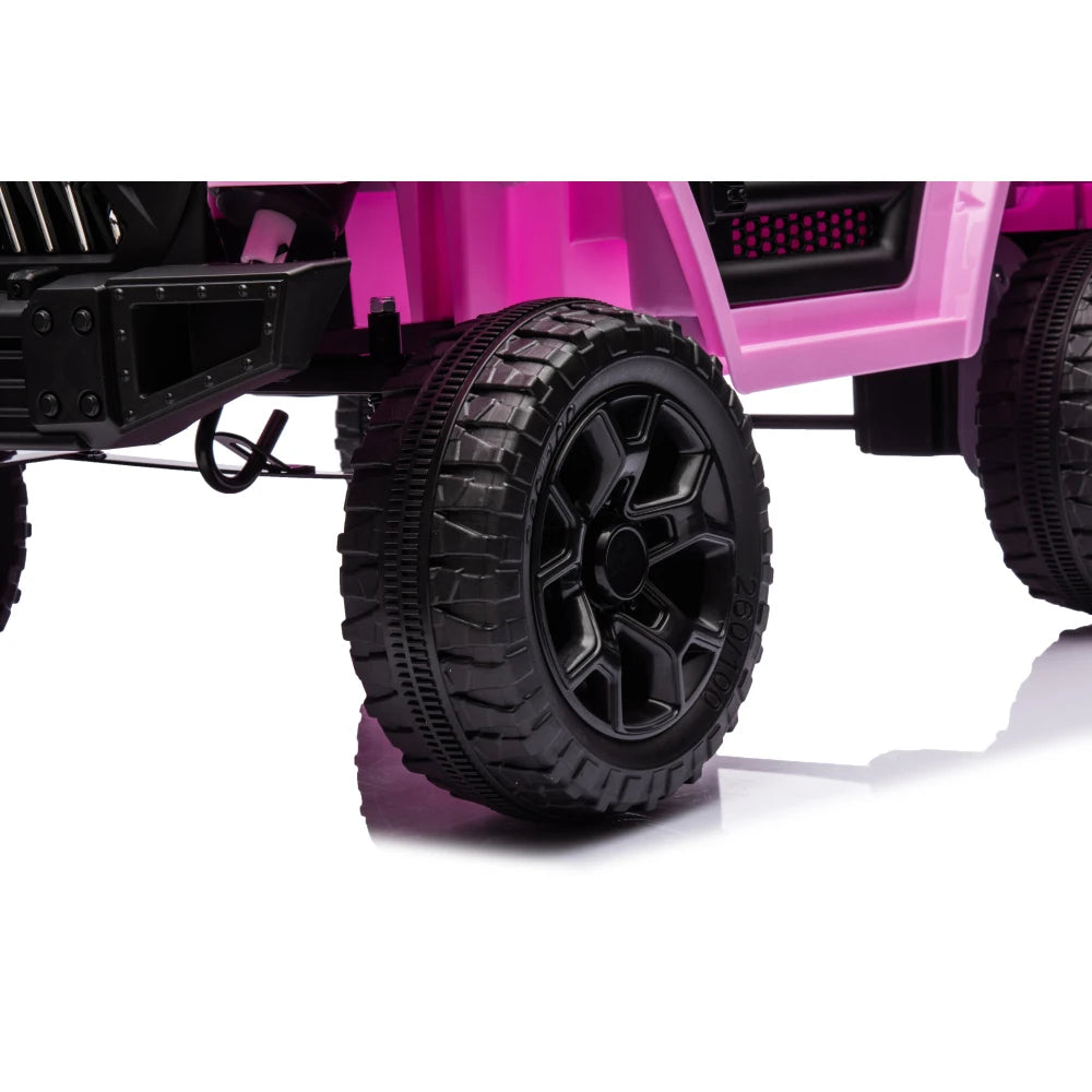 Kids Ride on Truck Car, 12V Ride on Toy Electric Cars for Kids w/ Remote, Bluetooth,pink AXSSIBLZ