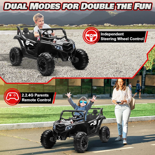 24V Ride On Car for Kids w/Remote Control, JOYRACER Battery Powered Off-Road UTV, 4x150W Motors,4 Shock Absorbers, 4.5 Mph Max S AXSSIBLZ