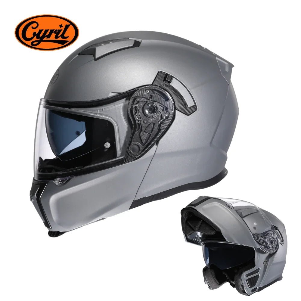 Motorcycle Helmet Dual Visor Modular Flip up Full Face Helmet for Adult Men and Women DOT ECE Approved AXSSIBLZ