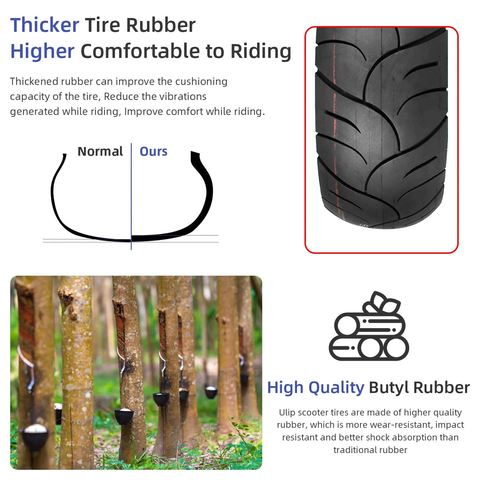 Ulip 11 Inch 100/55-6.5 Self-healing Tubeless Tire For Electric Scooter Front & Rear Built Self-repair Glue Explosion-Proof Tyre AXSSIBLZ