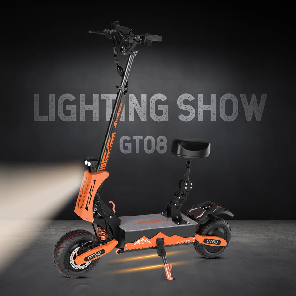 Arwibon 5600W Adult Electric Scooter Dual Motor Top Speed 46MPH,60V27AH, 11-inch Off-Road Tires Sport Folding eScooter with Seat AXSSIBLZ