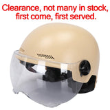 Men Motorcycle Helmet,Woman Electric Motor Car Scooter Bike Open Face Half Helmet,Anti-UV Safety Hat Bicycle Cap with Goggles AXSSIBLZ
