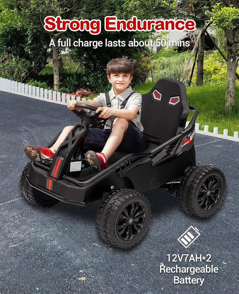 24V Ride On Truck Car, Electric Utv Car with Remote Control, 4 Shock Absorbers, Safety Belt, 16'' Wide Seat, Music, 4WD Power AXSSIBLZ