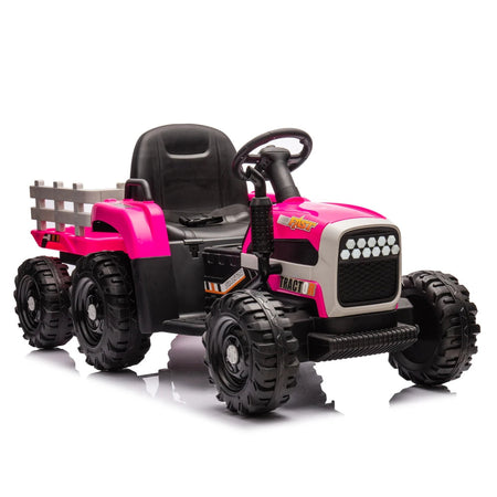 Ride on Tractor2.0 with Trailer,24V Battery Powered Electric Tractor Toy, 200w*2motor 1.86-4.97MPH/Remote Control AXSSIBLZ