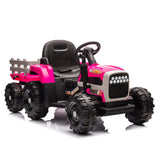Ride on Tractor2.0 with Trailer,24V Battery Powered Electric Tractor Toy, 200w*2motor 1.86-4.97MPH/Remote Control AXSSIBLZ