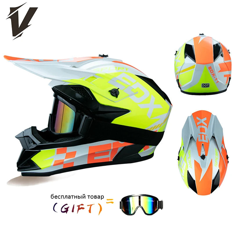 VGV 166 Rally helmets extremely breathable adaptable independent goggles anti-stifling no pressure on the head DOT/ECE certified AXSSIBLZ